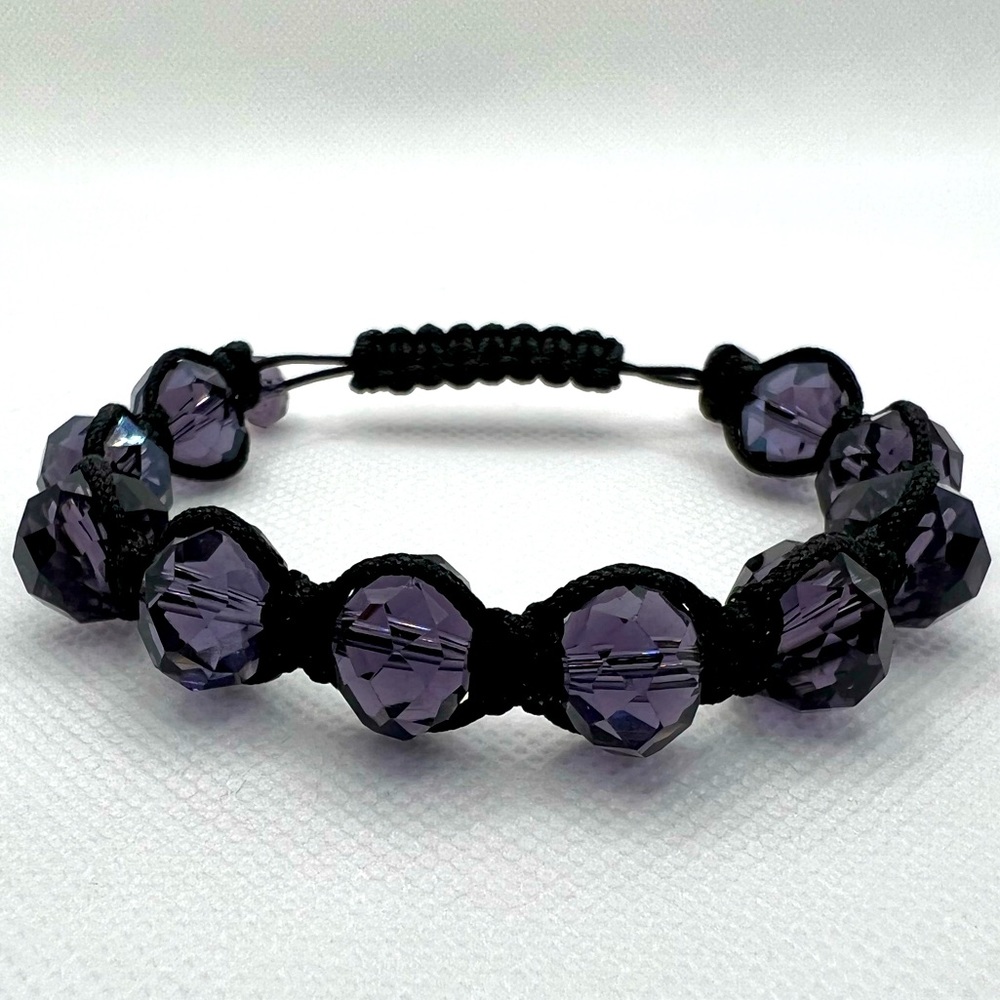 ✨NEW✨Purple Gem and Black Cord Bracelet